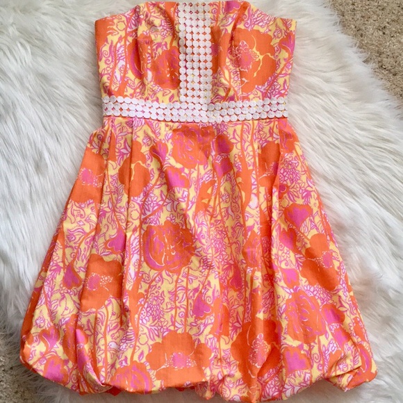 Lilly Pulitzer Dresses & Skirts - Lilly Pulitzer Strapless Lace Detail Dress - Sz 2